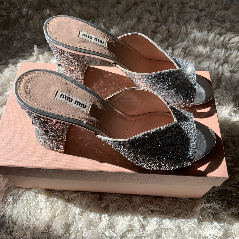 Miu Miu Glitter Mules - Picture 4 of 6